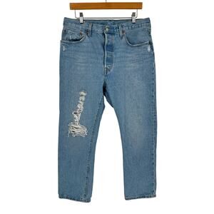Levi’s Premium‎ 501 Original Cropped Light Wash 32x26